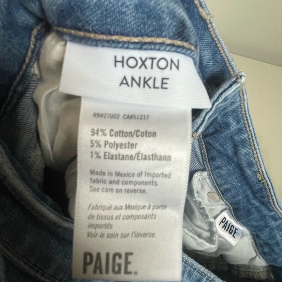 Paige Womens Size 26 Hoxton Ankle Jeans Medium Wash Light Distressing - Picture 6 of 7